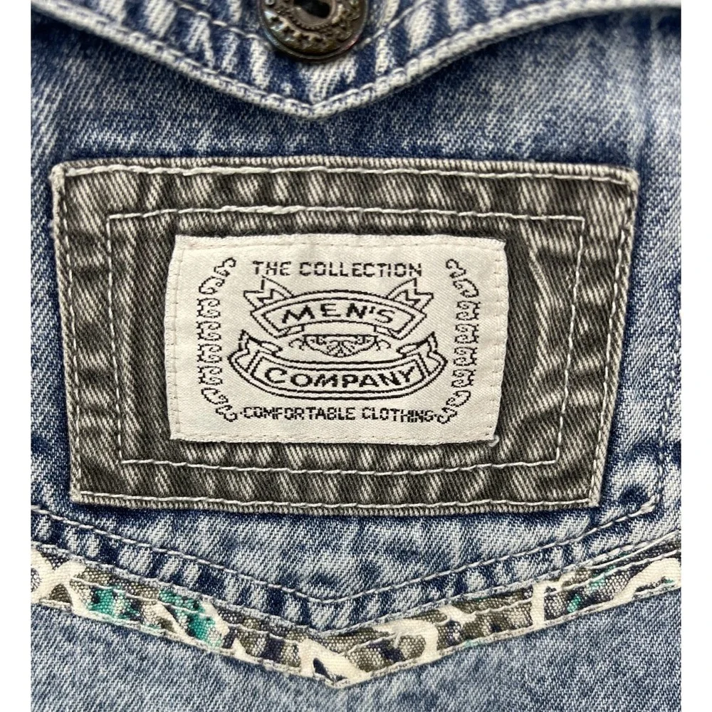 VTG Men's Company Men's Two Toned Denim Shirt XL Blue/Gray‎ Long Sleeve Cotton